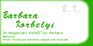 barbara korbelyi business card